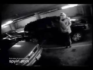 Security camera in parking lot catches iki adam having sikiş